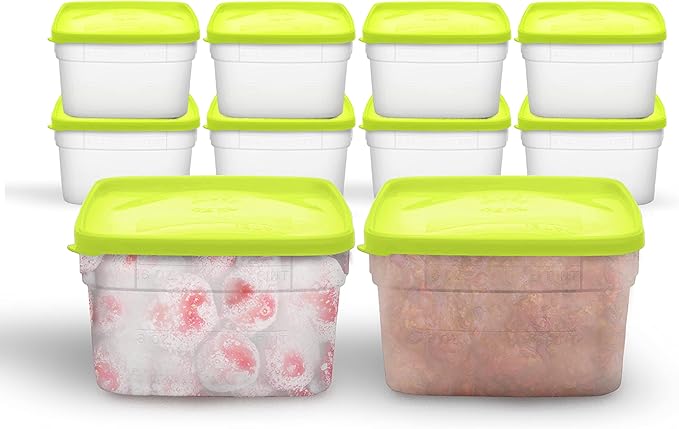 Arrow Reusable Plastic Storage Container Set, 10 Pack, 1 Pint/16 Ounce Each – Food, Meal Prep, Leftovers – Freeze, Store, Reheat - Clear Container Set With Lids – BPA-Free, Dishwasher/Microwave Safe by ArrowHomeProducts