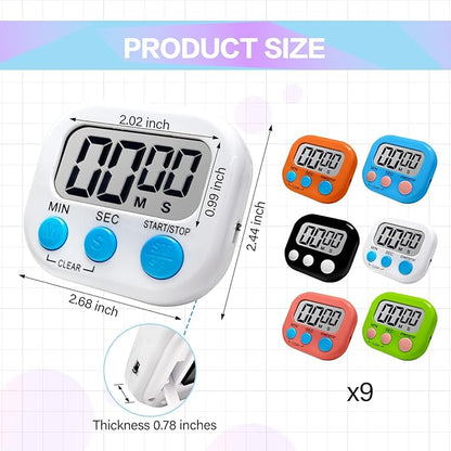 54 Pcs Kitchen Timer Bulk with Small Magnetic Backing Stand Liubeili Digital Timers Manual Electronic Alarm Clock Visual LCD Display for Teacher Toothbrush Exercise Oven Classroom Baking - Image 2