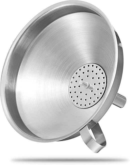 5.5-Inch 14CM Stainless Steel Kitchen Funnel with Strainer Filter for Transferring of Liquid Dry Ingredients and Metal Cooking Funnel - Image 7