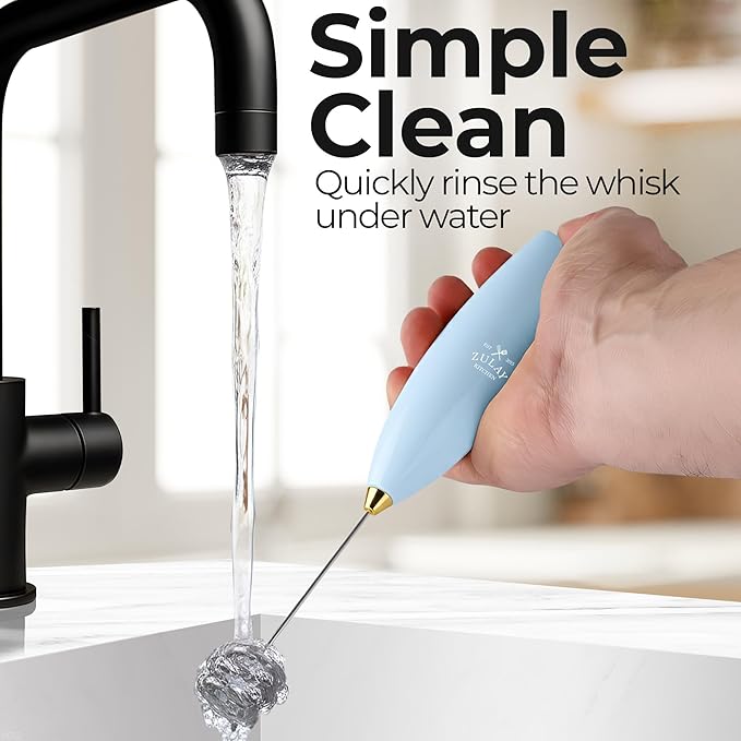 Zulay Kitchen Patented Tornado Triple Whisk Milk Frother with 4 Duracell Batteries – Handheld Foam Maker for Coffee, Lattes, Matcha & Hot Chocolate – Rich, Creamy Froth in Seconds - Lavender - Image 9
