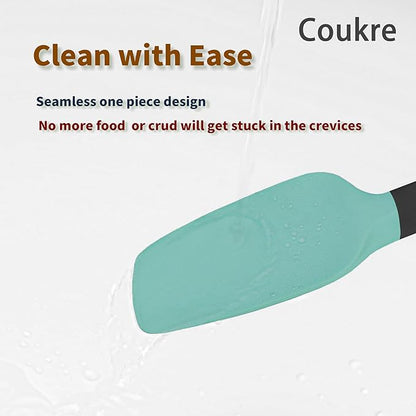 Coukre Silicone Spatula Set of 5,High Temperature Resistant, Food Grade Silicone, Dishwasher Safe, for Baking, Cooking (Colorful B Black) - Image 4