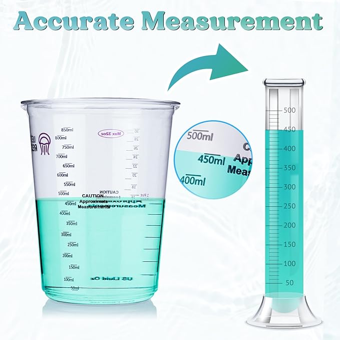 LET'S RESIN Resin Mixing Cups, 45pcs 32oz(1000ml) 2 Scales Accurate Paint Mixing Cup with Protective Gloves, Sturdy & Thick Disposable Measuring Cups for Paint, Pigments, Art, Auto Resin Mixer - Image 4