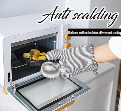 4Pcs Oven Mitts and Pot Holders, Heat Resistant Oven Mitts Set with Pothholder,Heat Resistant Microwave Gloves Safe for Baking,Cooking, BBQ - Image 5