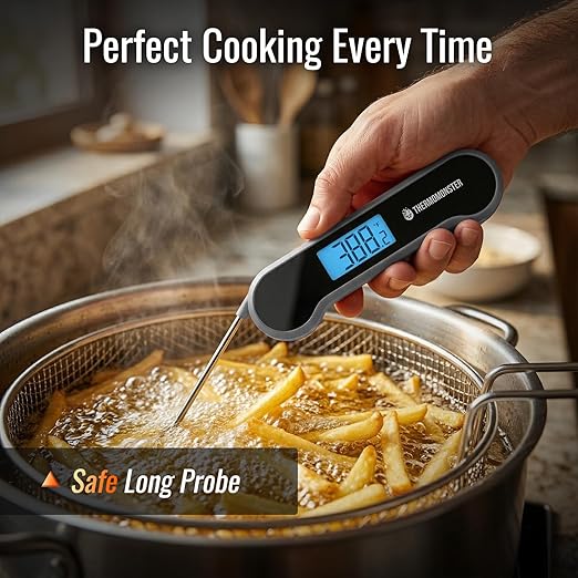0.5 Sec Instant Read Meat Thermometer Digital with ±0.5℉ Precision, Food Thermometer for Cooking Kitchen Gadgets, Oven Grill Candy BBQ Essentials Accessories, Gifts for Him Dad Men Birthday, Grey - Image 6