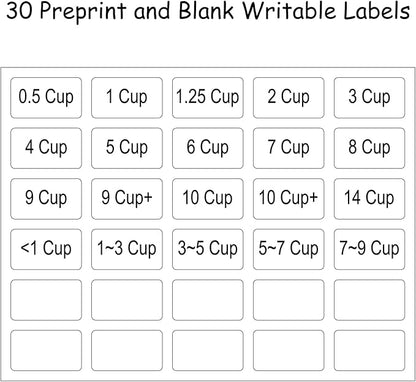 SWOMMOLY Expandable Food Storage Container Lid Organizer, Includes 8 Adjustable Dividers, 30 Preprinted and Blank Writable Labels, Extra Large - Image 6