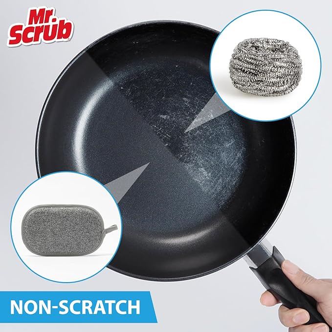 All-Purpose Sponges Kitchen, Non Scratch Dish Sponge for Washing Dishes Cleaning Kitchen, Rough Scrubbers Side for Non-Stick Cookware, Soft Microfiber Scrub Side for Dishes（6 Pack, Large） - Image 3