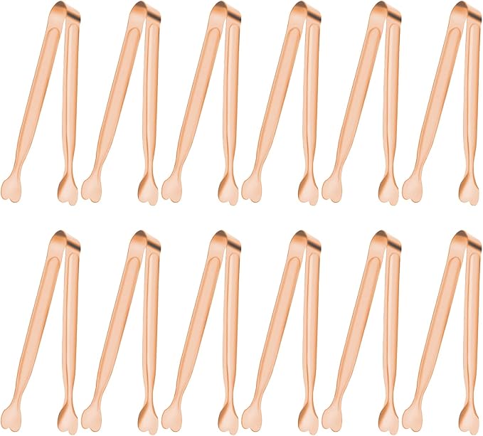 Small Serving Tongs, Anytrp 12-Pack Stainless Steel Sugar Tongs, 5.3inch Kitchen Metal Appetizers Tong for Serving Food, Buffets, Coffee Bar, Tea Party, Desserts Party and Ice Bucket by Unknown