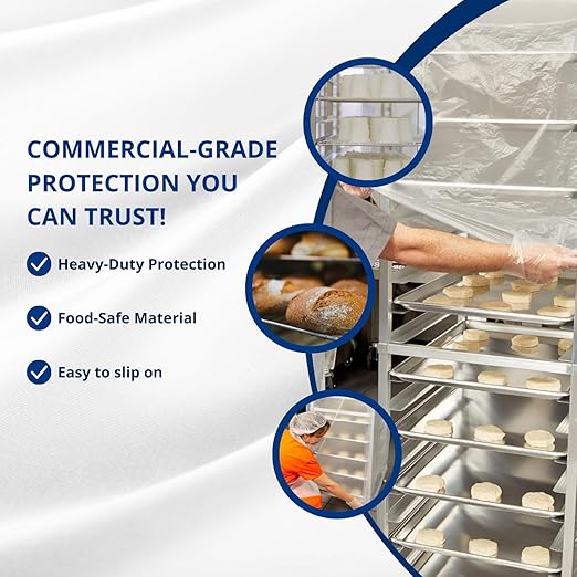 FSE Disposable Commercial Grade Sheet Pan/Bun Pan Rack Covers, 20.25" W x 26" D x 69" H, Clear, 50 Count - Image 6