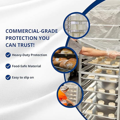 FSE Disposable Commercial Grade Sheet Pan/Bun Pan Rack Covers, 20.25" W x 26" D x 69" H, Clear, 50 Count - Image 6