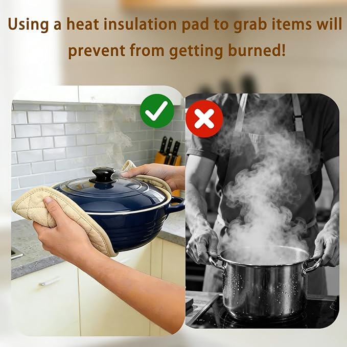 4 Pack Pot Holders for Kitchen Clearance Oven Potholders Sets for Kitchens Hot Pads for Kitchen Countertops Heat Resistant Milkshake - Image 3
