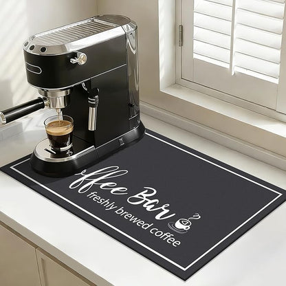 Findosom 12"x 20" Dish Drying Mat, Super Absorbent & Cuttable Coffee Mat, Hide Stain Bar Mat for Kitchen Counter, Coffee Bar Accessories, Black - Image 7