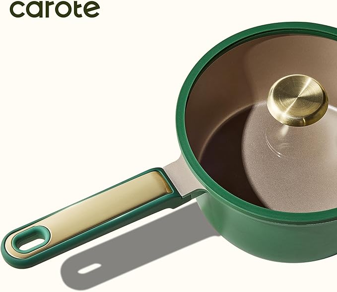 CAROTE 2QT & 2.5QT Sauce Pan Sets with Lid & Ladle Cooking Pots Nonstick Saucepans Cookware Set Small Kitchen Pot, Induction Comptable, Easy to Clean, PFOA FREE (Green) - Image 6