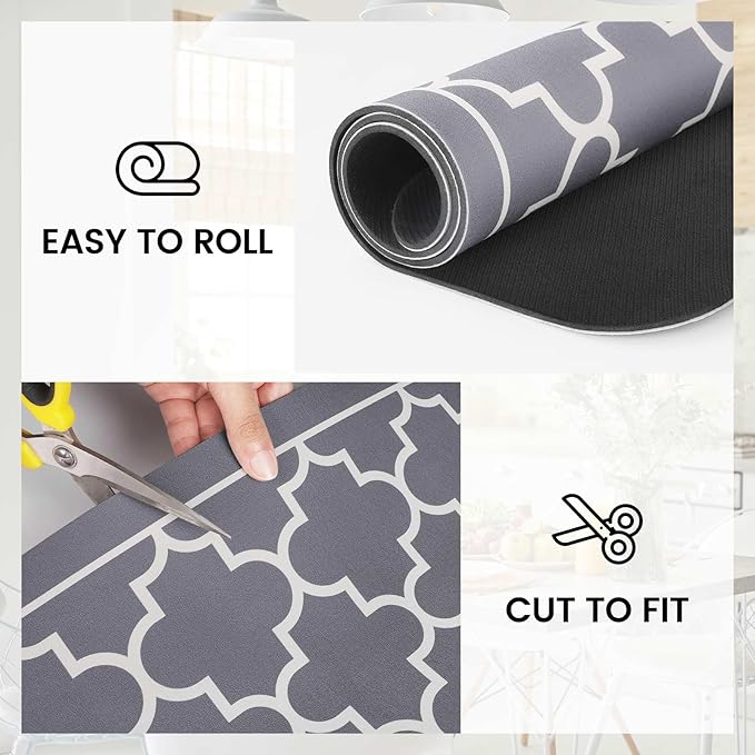 WISELIFE Dish Drying Mat Super Absorbent Drying Mat Large Dish Drying Mats for Kitchen Counter Easy Clean Dish Mat Kitchen Drying Mat18"x 36" Stylish Grey - Image 5