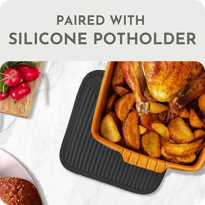 Extra Long Silicone Oven Mitts and Pot Holders Sets | Heat Resistant 500°F BPA-Free Food Grade Silicone Hot Pads & Kitchen Mittens | 4-Piece Set of Oven Gloves & Potholders for Kitchens. - Image 9
