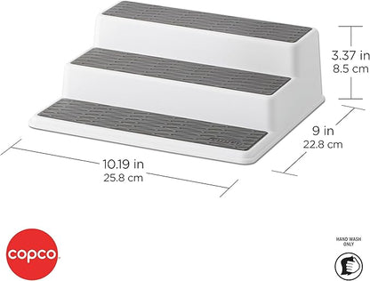 Copco Grey 2 Non-Skid 3-Tier Spice Rack Organizer for Pantry, 2-Pack, 10-Inch - Image 5