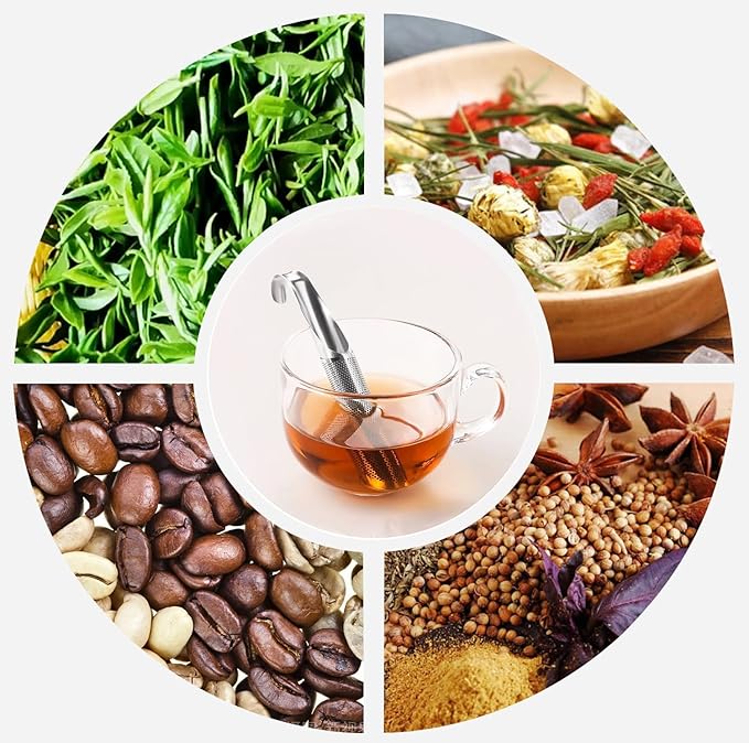 2 Pack Tea Infusers, Extra Fine Mesh Tea Strainer for Loose Tea, Stainless Steel Long Handle Tea Steeper Diffuser for Leaf Tea, Coffee, Spices, Seasonings - Image 5