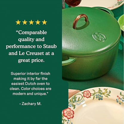 Great Jones Dutch Baby Dutch Oven with Lid (Broccoli, 3.5-Quart) | Enameled Cast Iron, Round Shape | Safe for Stovetops & Ovens up to 500°F | Space-Saving & Dishwasher-Friendly | Small-Batch Cooking