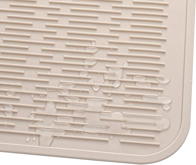 MicoYang Silicone Dish Drying Mat for Multiple Usage,Easy clean,Eco-friendly,Heat-resistant Silicone Mat for Kitchen Counter or Sink,Refrigerator or Drawer Liner Tapioca 3XL 28 inches x 18 inches - Image 9