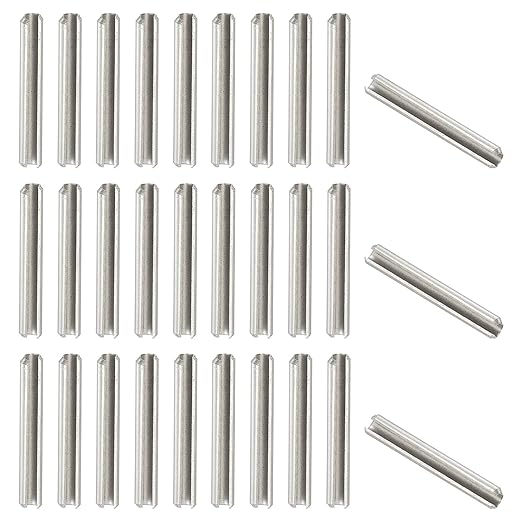PATIKIL Slotted Spring Pin, 50 Pcs 5/32" x 1-3/16" (4.25mm x 30mm) 304 Stainless Steel Split Roll Pins Spring Dowel for Home Improvement Automotive Machine Repair, Silver