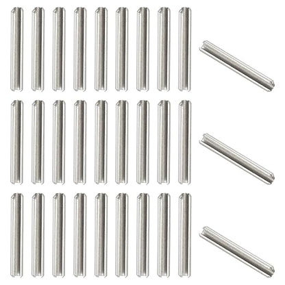 PATIKIL Slotted Spring Pin, 50 Pcs 5/32" x 1-3/16" (4.25mm x 30mm) 304 Stainless Steel Split Roll Pins Spring Dowel for Home Improvement Automotive Machine Repair, Silver