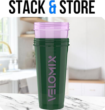 VELOMIX -2 Pack- 28 oz Protein Shaker Bottles for Protein Mixes - 2x Wire Whisk | Leak Proof Shaker Cups for Protein Shakes and Pre Workout | Protein Shaker Bottle Pack (B3) Flower Set