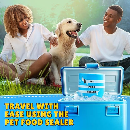 The Original Canned Dog Food Storage Container (2 Pack) Patent Pending Reusable Airtight Can Cover Pet Food Sealer - Keeps Dog Food Can Fresh in the Fridge, Eliminates Odor