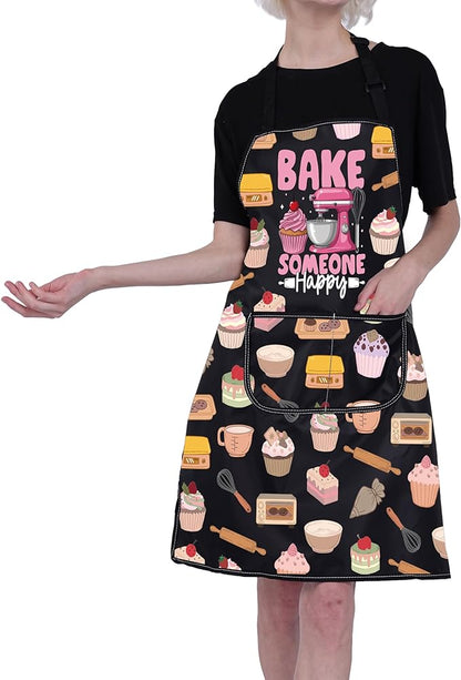 FUSTMW Cake Maker Gifts for Baker Kitchen Baking Apron with Pocket Baker Gifts for Dessert Makers Pastry Chef Apron