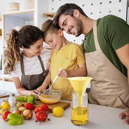 Plastic Kitchen Funnel Set of 3, Round Kitchen Funnels for Filling Bottles, Durable and Multifunctional Funnels for Filling Canning, Cooking, Lab or Car Oil (Milk Yellow) - Image 7