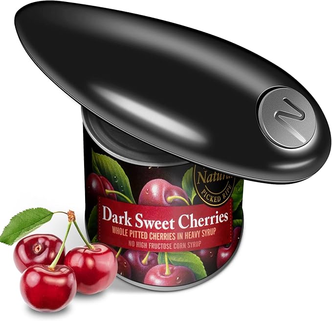 One Touch Battery Operated Electric Can Opener Fits Almost Size Can With Smooth Edge, Hands Free Electric Can Openers for Kitchen, Kitchen Gadgets Automatic Can Opener for Seniors, Arthritis Black by Unknown