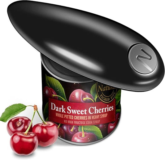 One Touch Battery Operated Electric Can Opener Fits Almost Size Can With Smooth Edge, Hands Free Electric Can Openers for Kitchen, Kitchen Gadgets Automatic Can Opener for Seniors, Arthritis Black by Unknown
