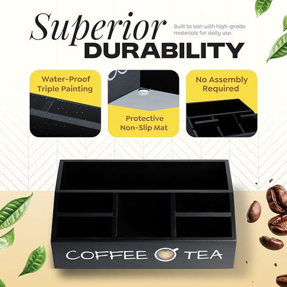 Vinvoli Coffee Station Organizer – Premium 2025 All-in-One Coffee Bar & Tea Organizer for Bar Accessories, Tea Storage, and Decor - Image 5