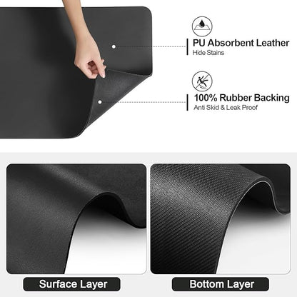 Ecotrim - Dish Drying Mat for Kitchen Counter | Coffee Bar Mat for Countertops | Heat Resistant Drainer Mat with Non-slip Rubber Backed | Hide Stain Kitchen Absorbent Draining Mat | Black 16"x24" - Image 5