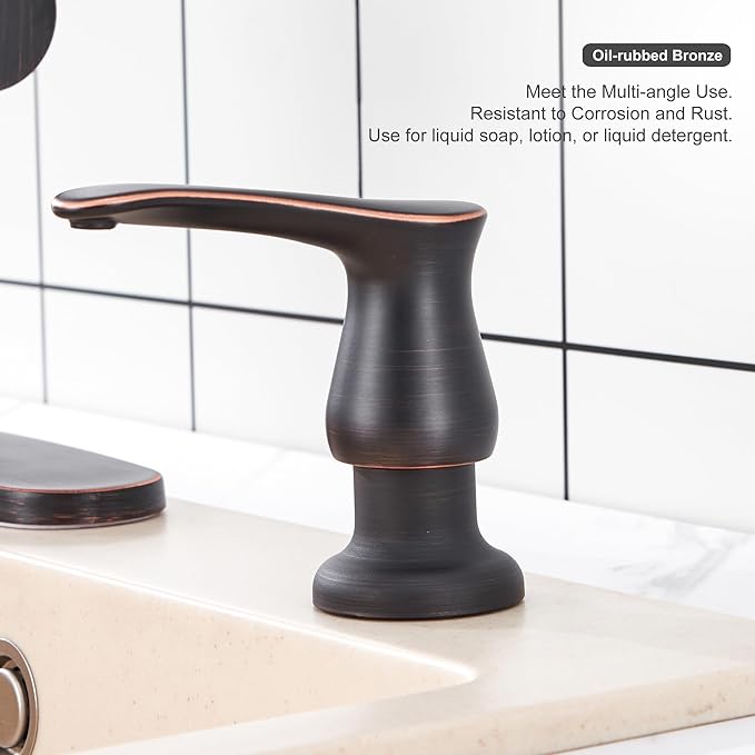 GAGALIFE Kitchen Sink Soap Dispenser Oil Rubbed Bronze, Under Sink Soap Dispenser with 40" Silicone Extension Tube Kit,Say Goodbye to Frequent Refills - Image 6