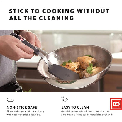DI ORO Spatulas for Kitchen Use - Forever Warranty - 600°F Heat-Resistant Silicone - Turner Spatula Set for Cooking - BPA Free Wide Pancake Spatulas - Egg Flippers for Nonstick Cookware Safe (3pc) - Image 2