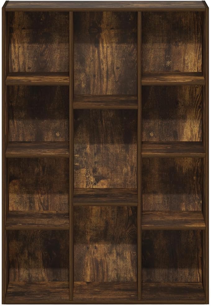 Furinno LUDER Book Shelf, 11-Cube Bookshelf, Reversible Bookcase, 9.4 x 29.1 x 41.7, Easy Assembly, for Living Room, Bedroom, Home Office, Amber Pine - Image 7
