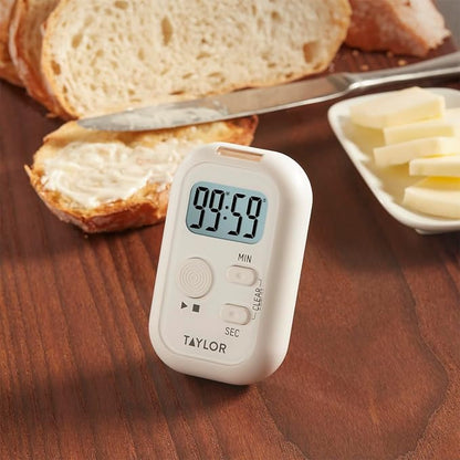 Taylor Multi-Alert (Sound, Light, Vibration) Digital Timer, Standard, White - Image 3
