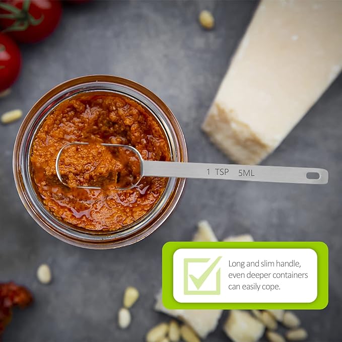 3PCS 1tsp (1/3tbsp, 5ml) Single Measuring Spoon, Stainless Steel Long Handle Individual Teaspoons Only - Image 4