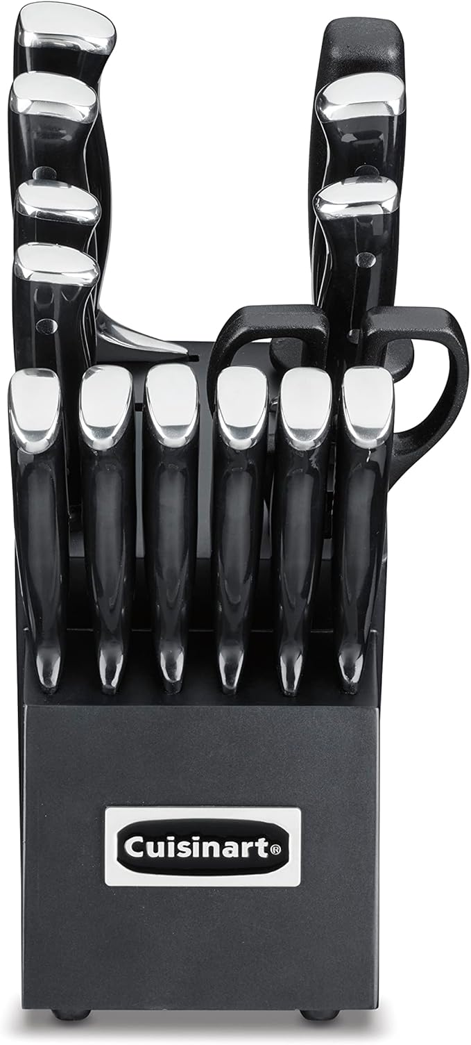 Cuisinart 15-Piece Knife Set with Block, High Carbon Stainless Steel, Forged Triple Rivet, Black/Black C77BTR-15PBK - Image 2