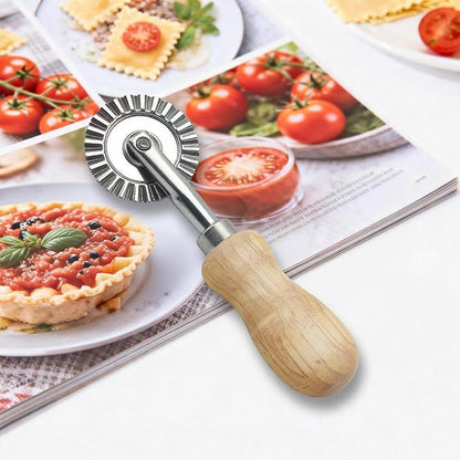 Fluted Pastry Wheel Cutter, 1.5 Inch Pasta Cutter Wheel for Ravioli, Pie Crust & Dough, Pastry Crimper and Pasta Wheel Cutter Tool for Baking, Home Kitchen Use