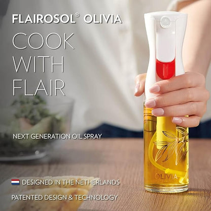 OLIVIA SIGNATURE Advanced Kitchen Oil Sprayer Technology, Fine Mist & Portion Control, Refillable Glass Olive Oil Cooking Spray Bottle for Air Fryer, Salad, BBQ, 130ml (Golden Leaves) - Image 9