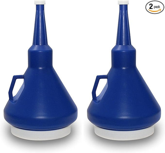 WirthCo 32115 Funnel King Dark Blue Capped Funnel - 1-1/4 Quart Capacity (Pack of 2)