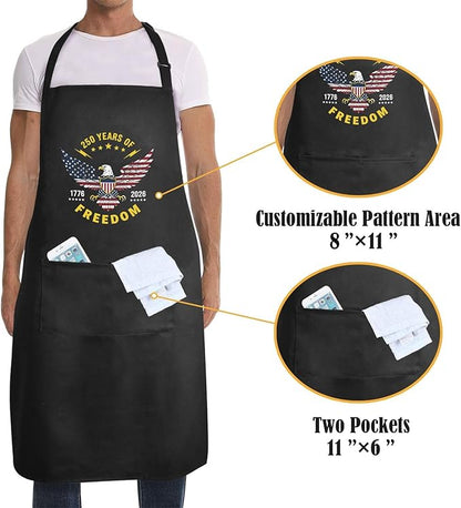 Us 250 Years Of Freedoms Apron With Pocket For Mens
