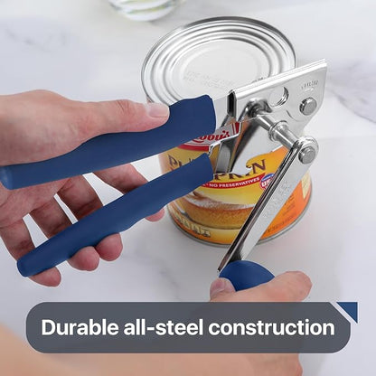 Commercial Can Opener, UHIYEE Hand Crank Can Opener Manual Heavy Duty with Comfortable Extra-long Handles, Oversized Knob, Large Handheld Can Open Easy for Big Cans, Blue - Image 6