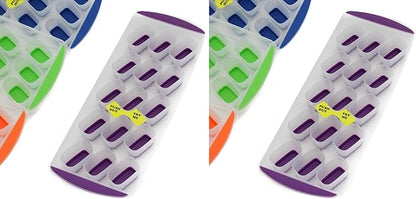 Chef Craft Classic Push Out Ice Cube Tray, 11.5 inches in length yields 15 cubes, Color May Vary (Pack of 2)
