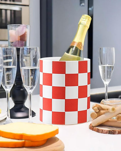 Utensil Holder, 7.2 Inch Checkered Utensil Holder, Ceramic Cooking Utensil Spoon/Spatula Holder for Countertop, Kitchen Decor and Accessories for counte(Red) - Image 4