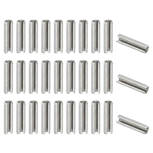 PATIKIL Slotted Spring Pin, 50 Pcs 5/64" x 5/16" (2.2mm x 8mm) 304 Stainless Steel Split Roll Pins Spring Dowel for Home Improvement Automotive Machine Repair, Silver