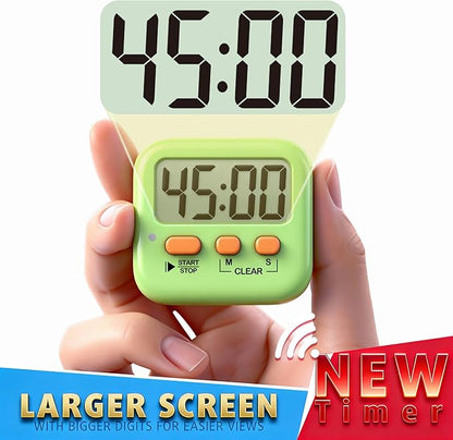 Antonki 2 Pack Digital Timer for Kids, Magnetic Countdown Kitchen Timers for Cooking, Egg, Classroom, Teacher, Exercise, Study, Oven - Battery Included - Image 4