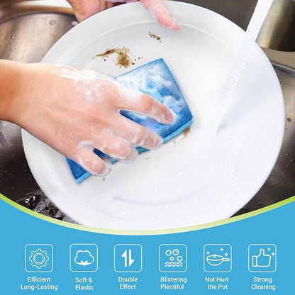 AIDEA Non-Scratch Scrub Sponge, 48Count, Sponges for Dishes, Sponges Kitchen, Cleaning Sponge, Cleans Fast Without Scratching, Stands Up to Stuck-on Grime, Cleaning Power for Everyday Jobs - Image 2