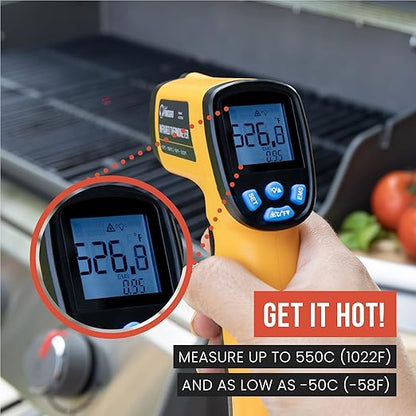 Chef Pomodoro Digital Oven Thermometer, Infrared Thermometer for Cooking, Kitchen Gadgets, LCD Display, Food Thermometer Digital for Pizza Oven, Gas Oven, Electric Oven, BBQ, and More -58℉～1022℉