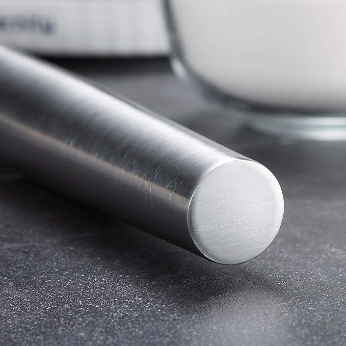 Stainless Steel Rolling Pin, Matte Finish 16.7 Inches, Berglander Rolling Pin For Baking Pizza Dough, Pie, Cookie, Essential Kitchen Utensil Gift Ideas For Bakers. - Image 5
